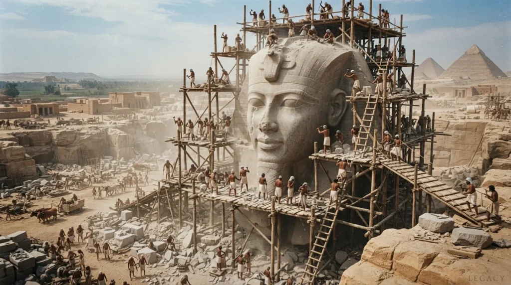metaphor for statue in ozymandias